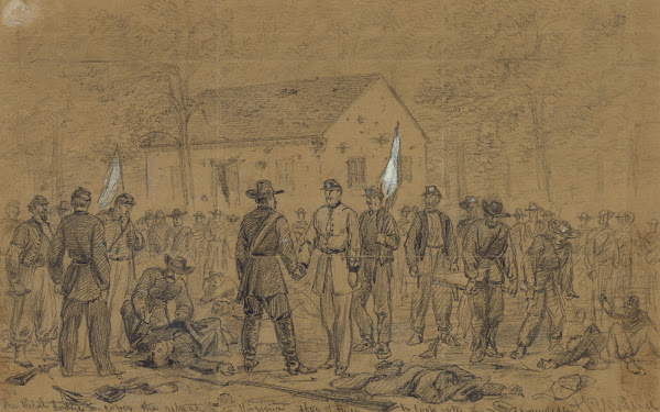 The rebel dodge to cover the retreat into Virginia Flag of truce to look after t