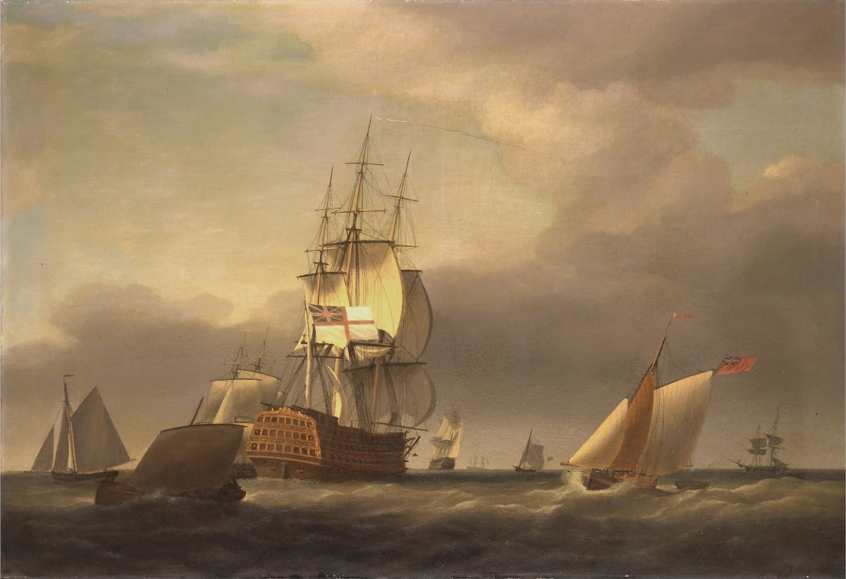 A Seascape with Men of War and Small Craft