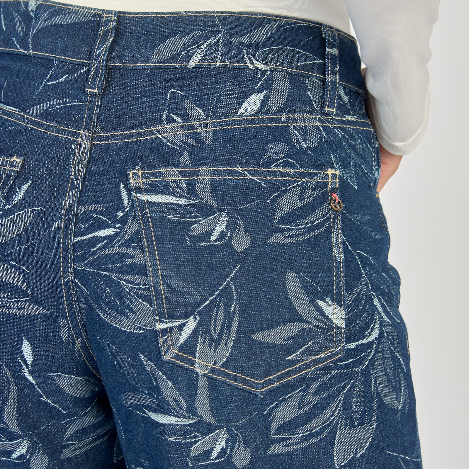 Jean dama wide leg tiro alto rígido, color azul oscuro - Vista 7