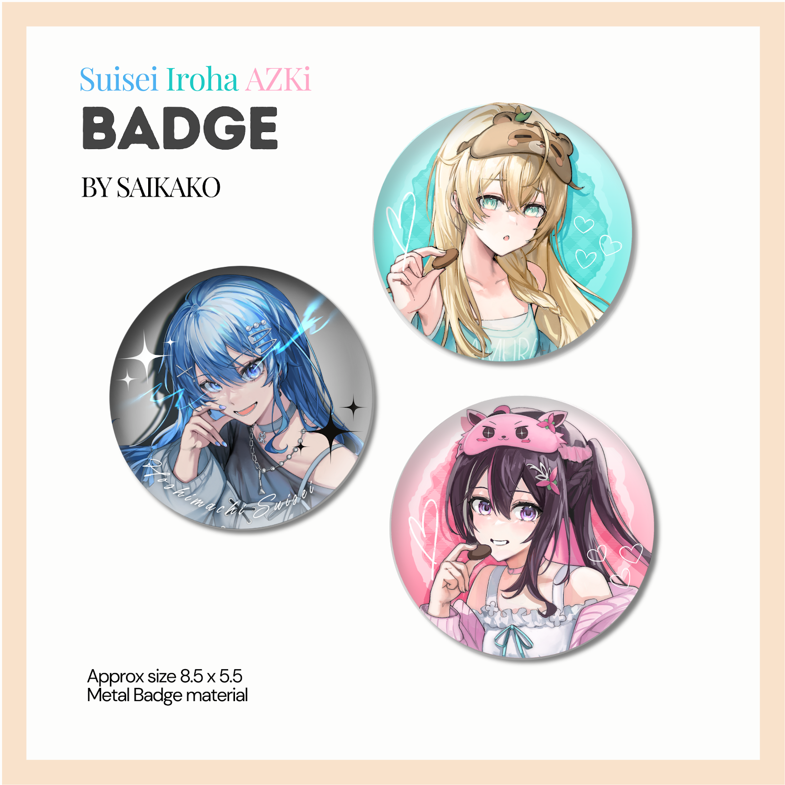 Hololive Metal Badge by Saikako