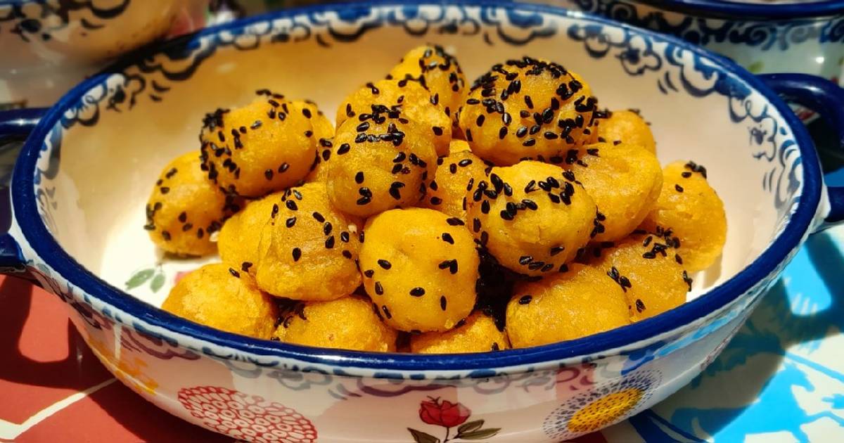 Khoai lang bã đậu viên chiên