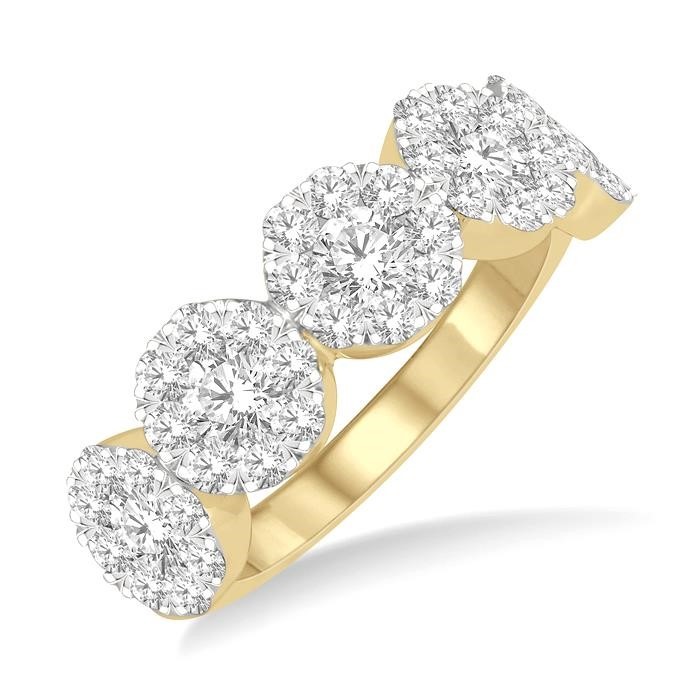 Round Shape 5 Stone Lovebright Essential Diamond Wedding Band 158D0DHFGYW-1.50