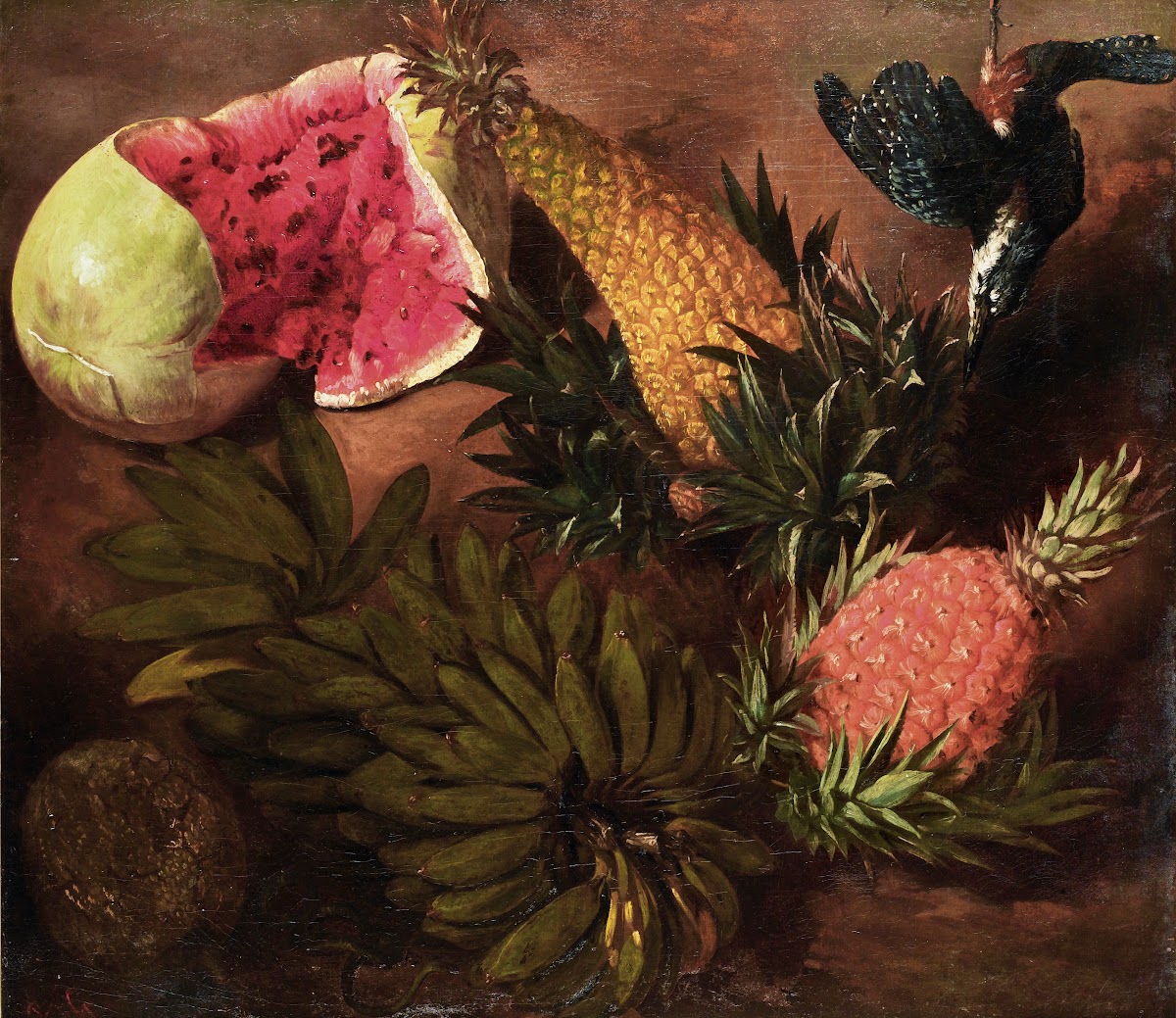 Still Life With Bananas Passion Fruit Pineapple Brazilian Pineapple Jenipapo Fru