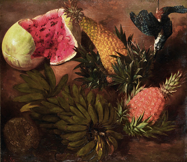 Still Life With Bananas Passion Fruit Pineapple Brazilian Pineapple Jenipapo Fru