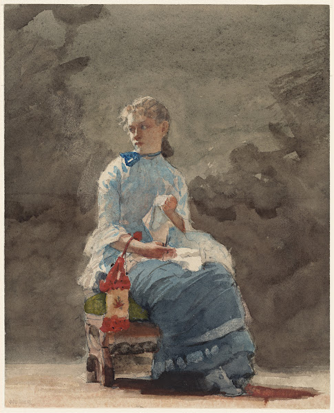 Young Woman Sewing 1876