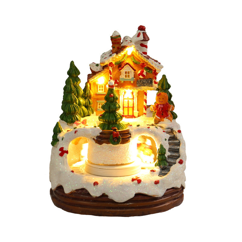 Illuminated music house decor with night light function