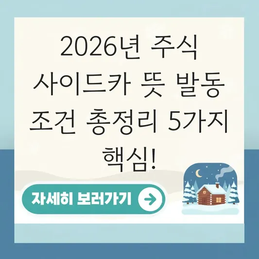 주식 사이드카 뜻 발동 조건