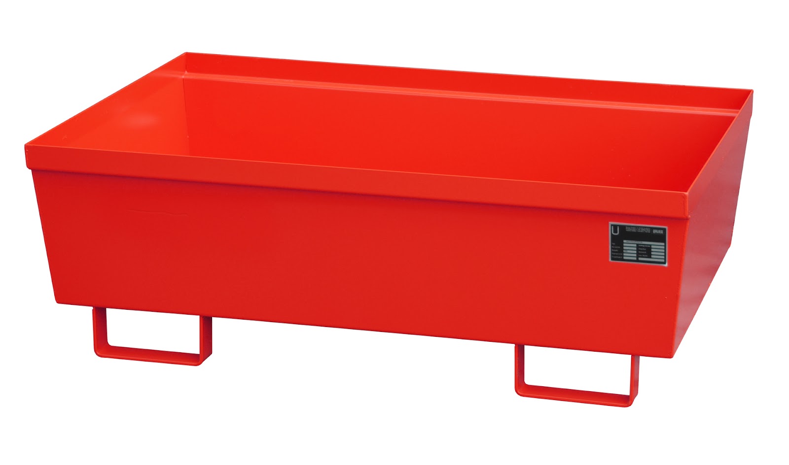 Opvangbak AO-2, gelakt, Vuurrood