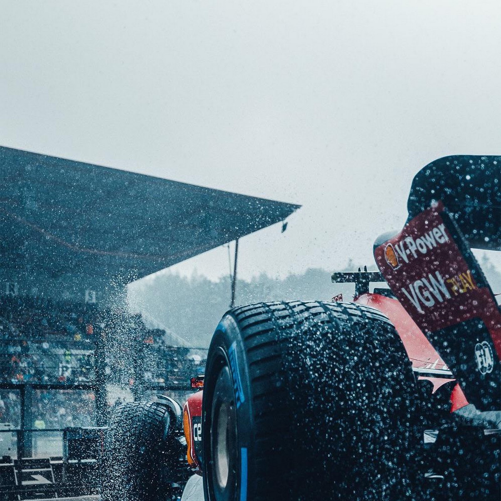 Download Ferrari F1 Car In Rain iPhone
