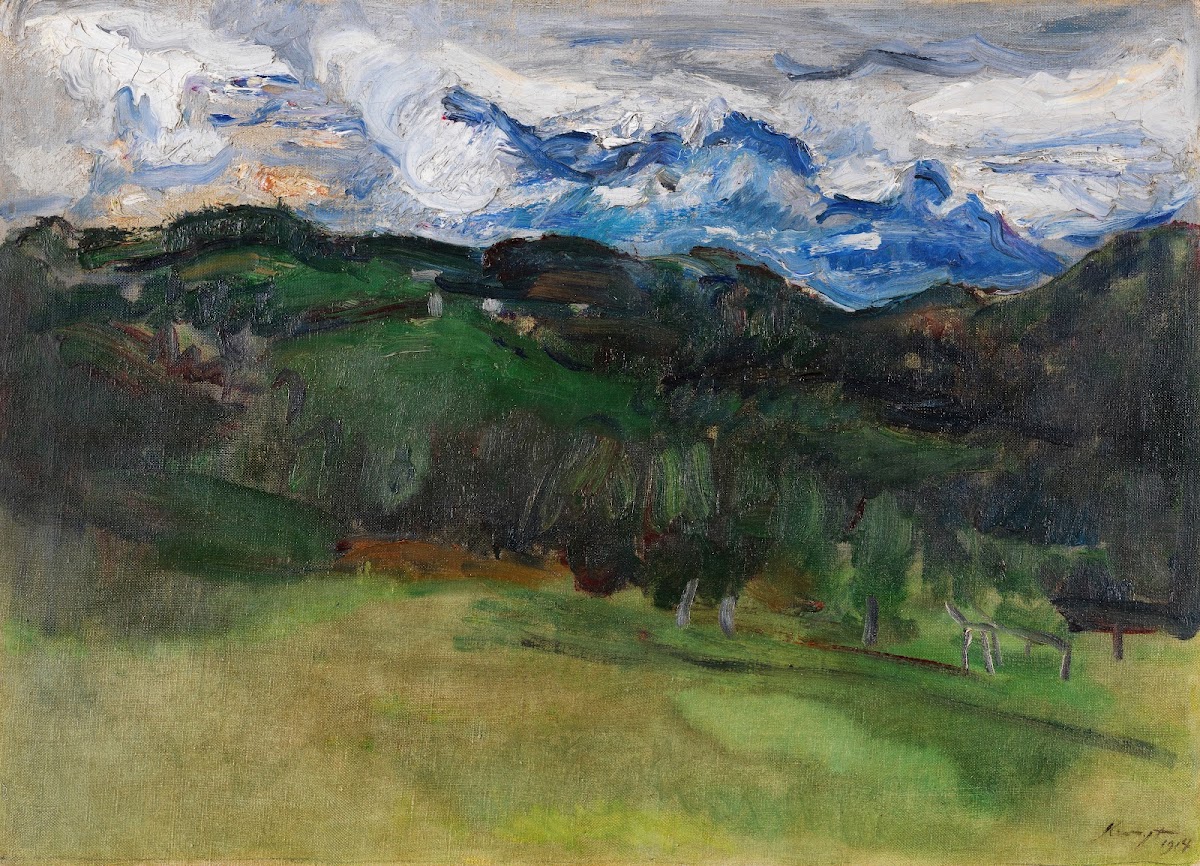 Gewitter über dem Rosengarten bei Bozen 1914