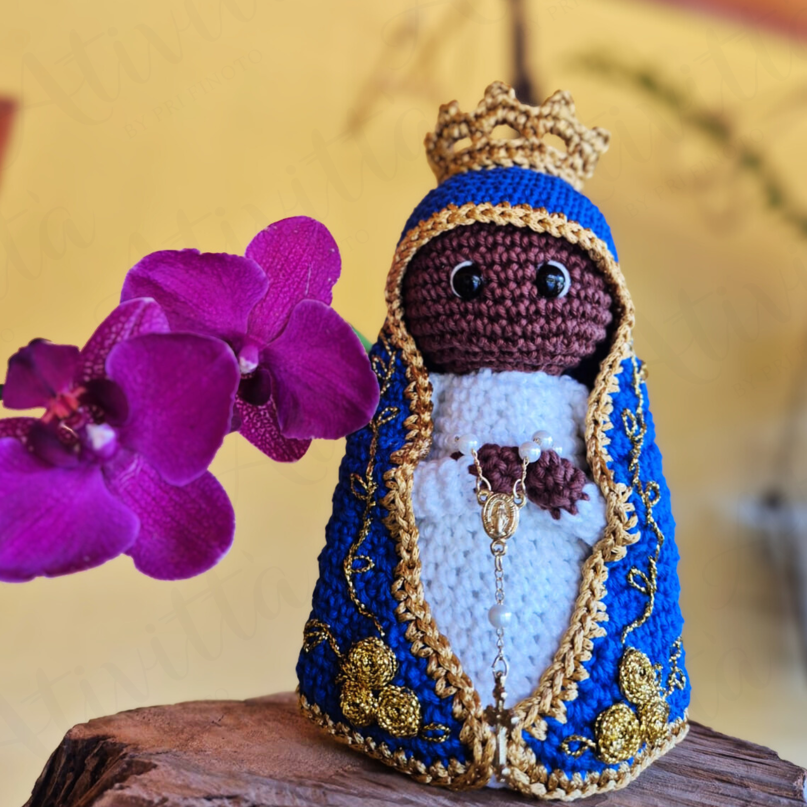 Santinha Nossa Senhora Aparecida em Crochê