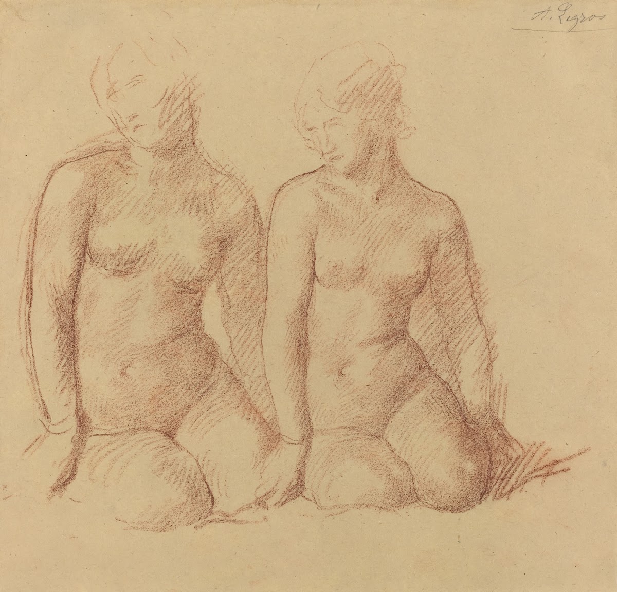 Study of Two Figures Seated Side by Side