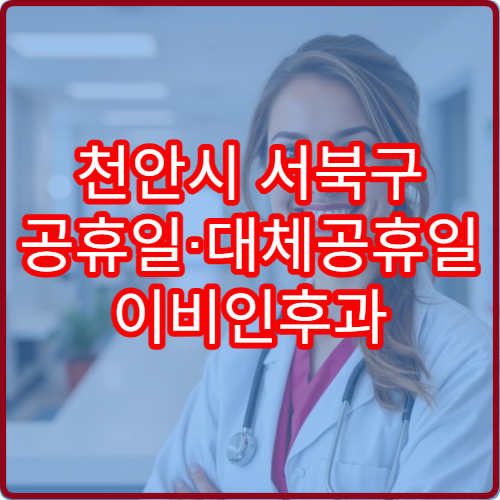 천안시 서북구 공휴일·대체공휴일 이비인후과 진료 병원 축농증·비염 치료 가능