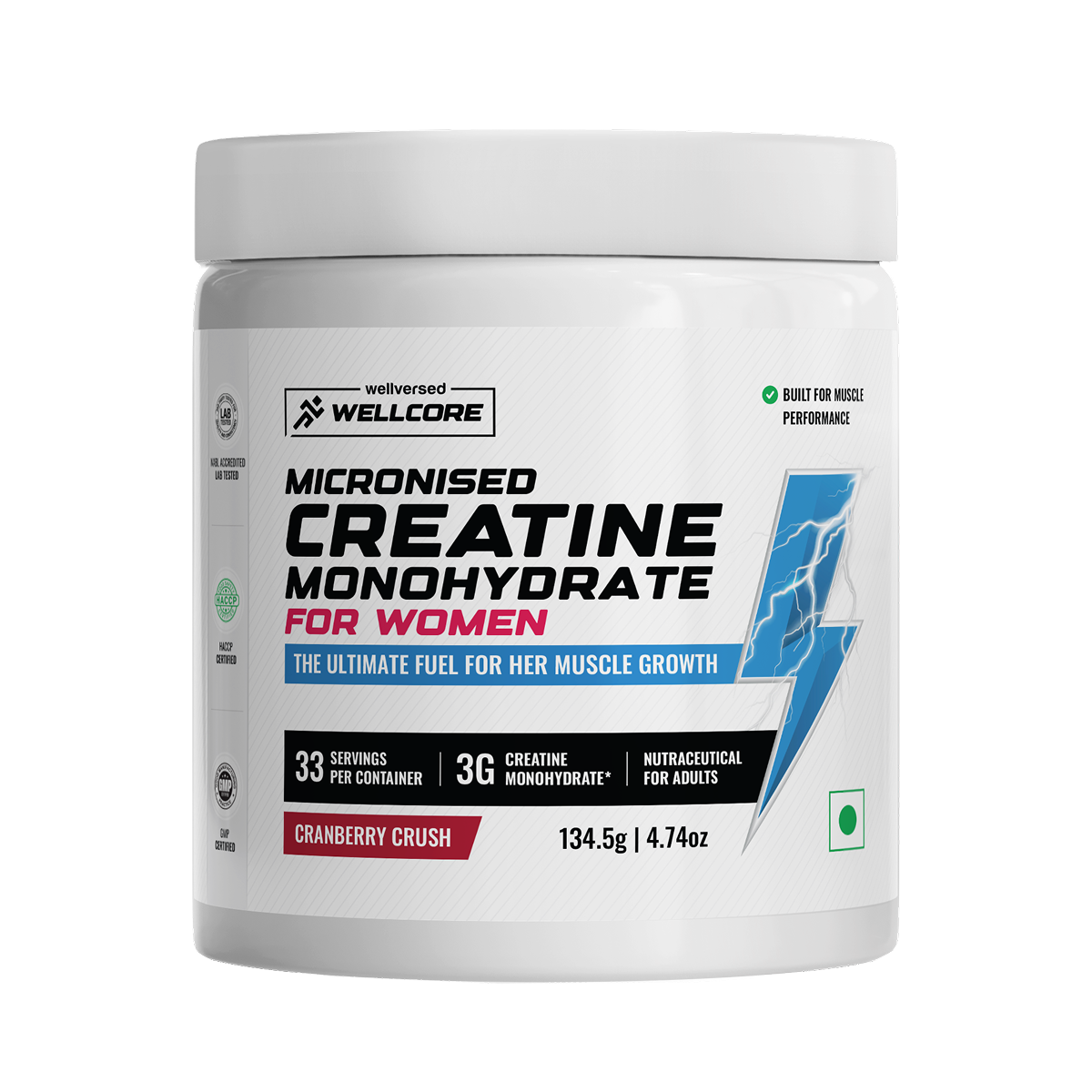 Wellcore Micronised Creatine Monohydrate For Women — Cranberry Crush, 134.5g