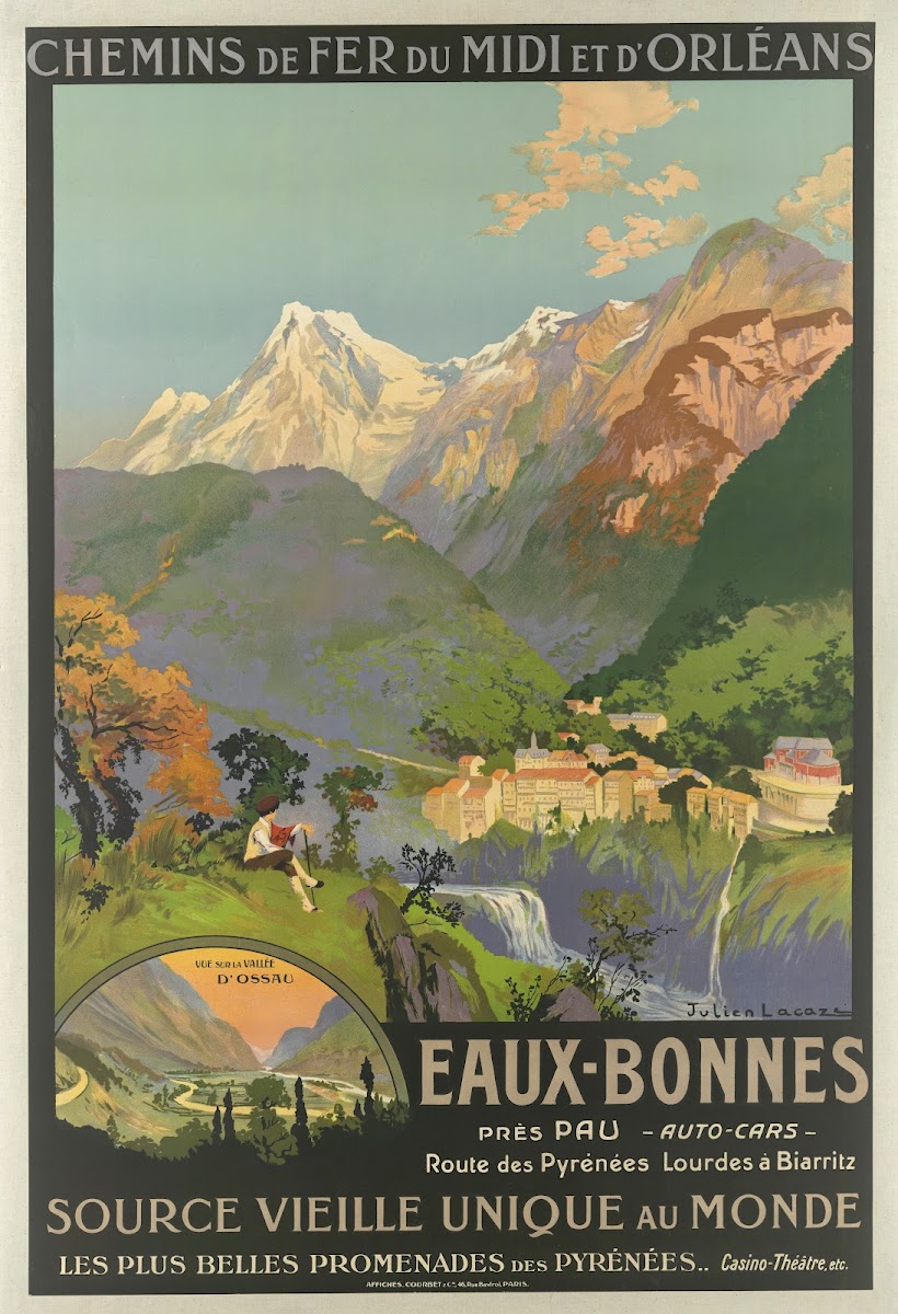 Chemins De Fer Du Midi Et DOrléAns Eaux Bonnes  Source Vieille Unique Au Monde L