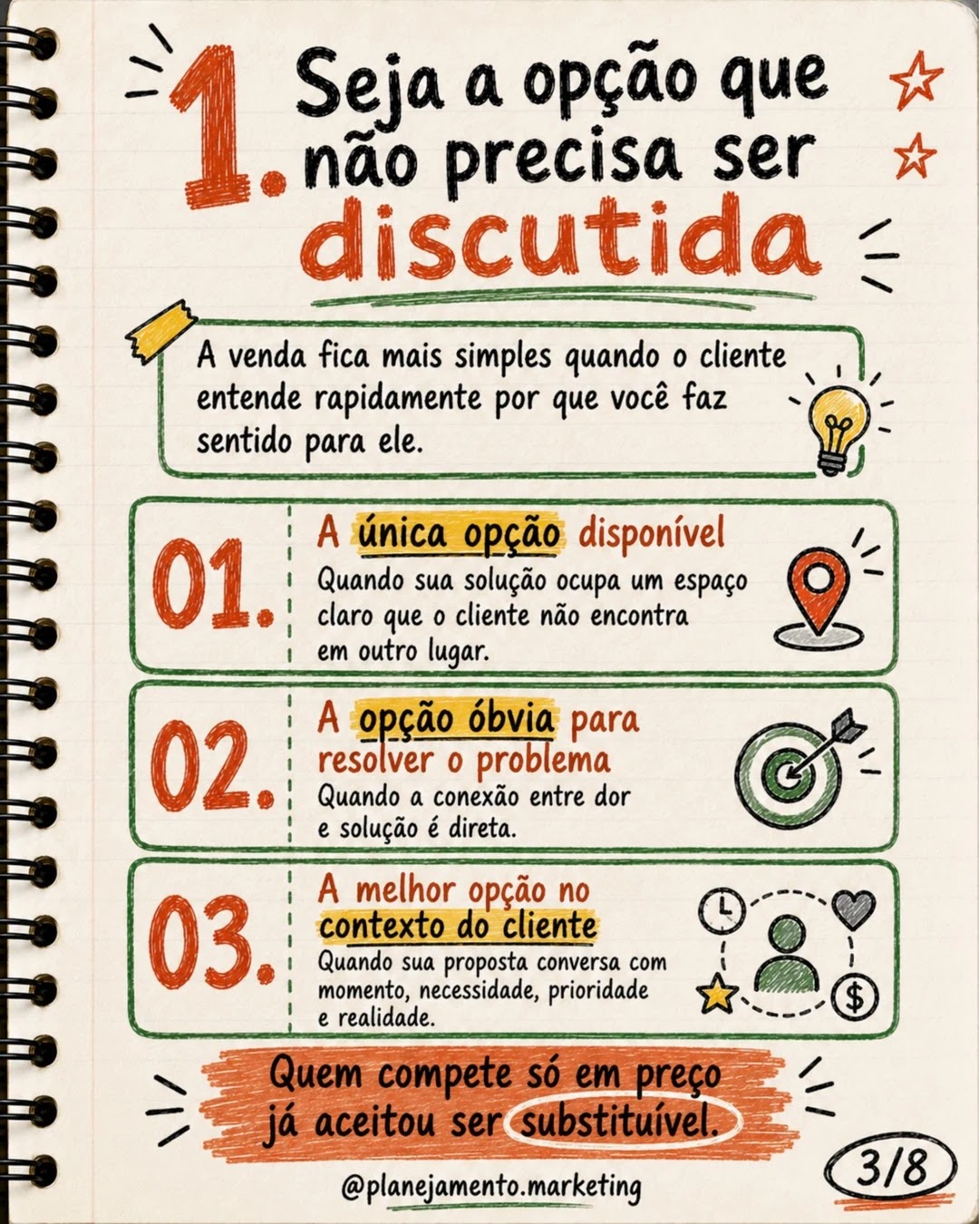 Formas 1 a 3: ser uma opção clara, óbvia e adequada ao contexto