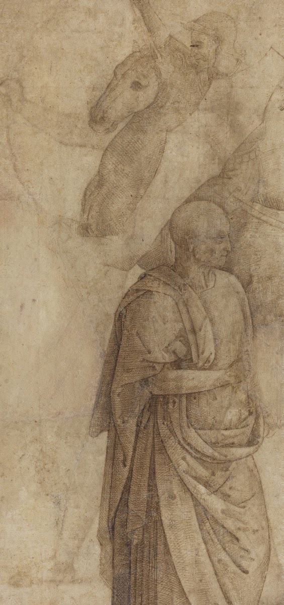 Rider and Standing Draped Man after the Antique verso c 1500