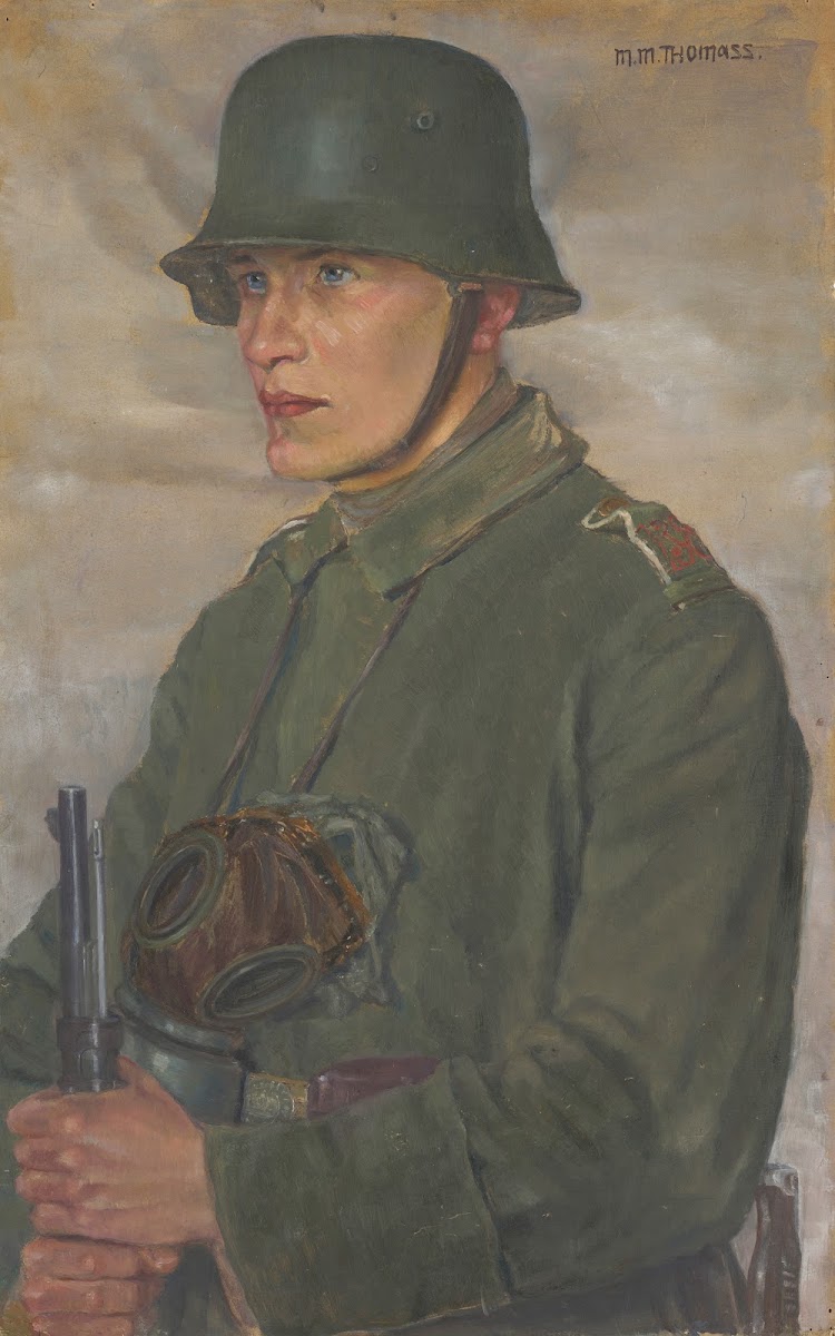 Soldier with Steel Helmet and Gas Mask after 1914