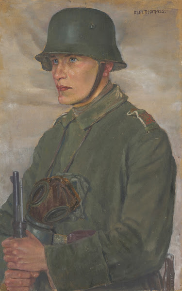 Soldier with Steel Helmet and Gas Mask after 1914