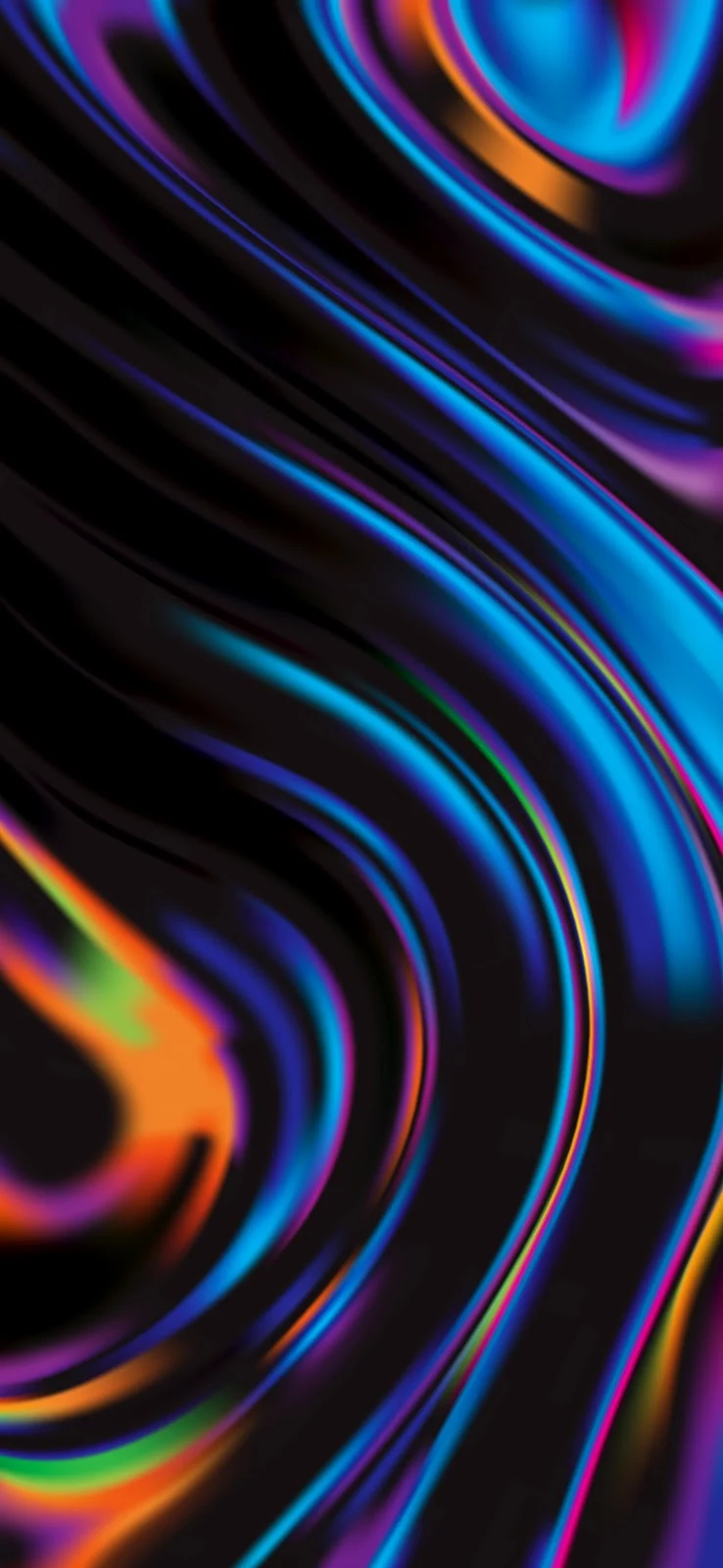 Abstract Colorful Liquid Waves - Digital Art 4K iPhone Wallpaper (2340x5070)