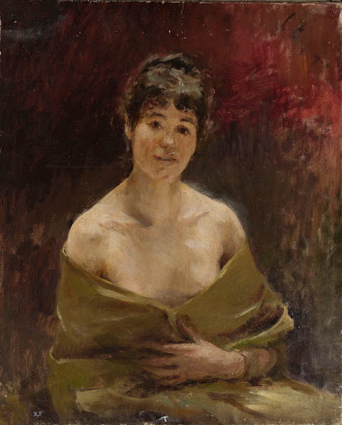 Study of a female model in green drapery 1890