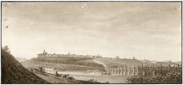Gezicht op Madrid en de brug van Toledo