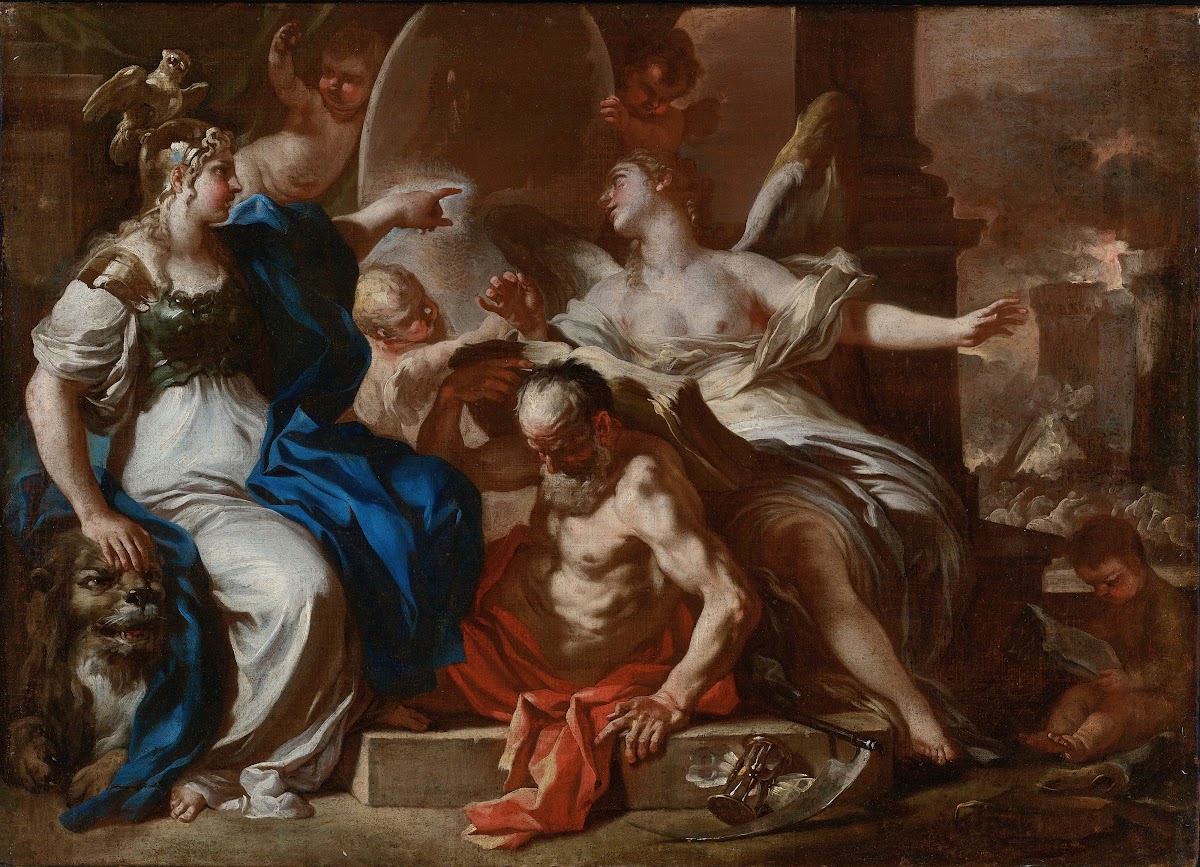 Minerva With Chronos And History A Study For An Allegory Of The Reign Of The Hap