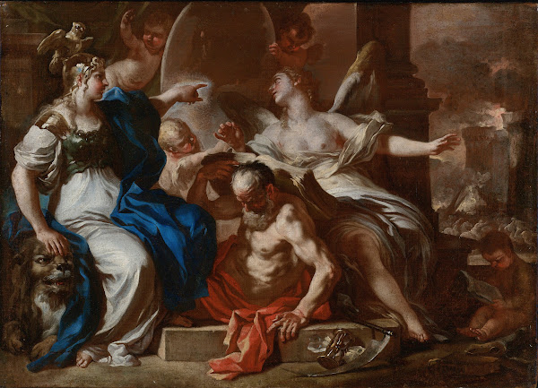 Minerva With Chronos And History A Study For An Allegory Of The Reign Of The Hap