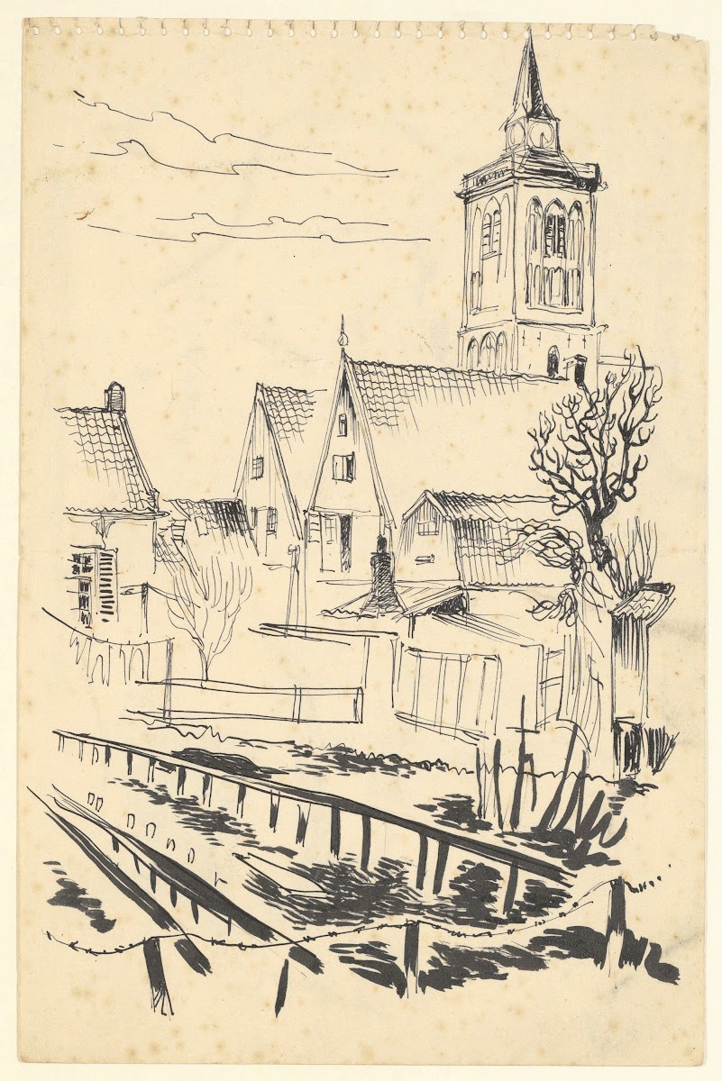 Gezicht in het dorp De Rijp 1950 1960