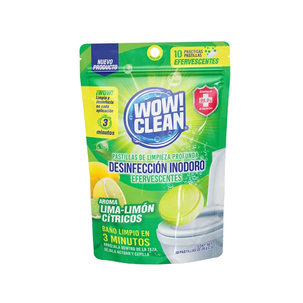 Pastillas de limpieza para inodoro Wow! Clean™ aroma cítrico, 10 piezas