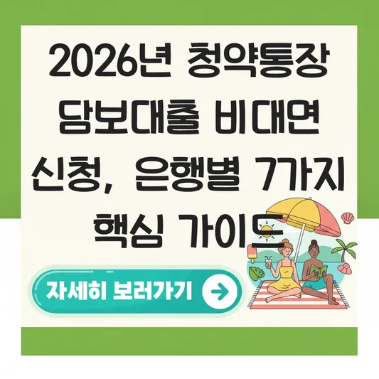은행별 청약통장 담보대출 비대면 신청 가능 여부 및 실행 시간 안내 대표 이미지