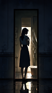 Contemplative Silhouette Woman in Doorway Light