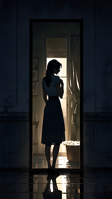 Contemplative Silhouette Woman in Doorway Light - Free mobile Wallpaper