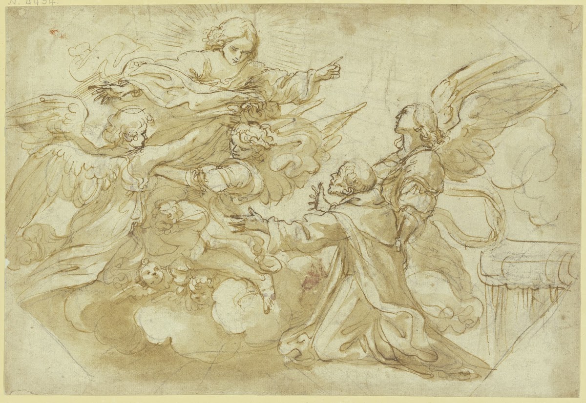 Der Heilige Franziskus wird in den Himmel aufgenommen