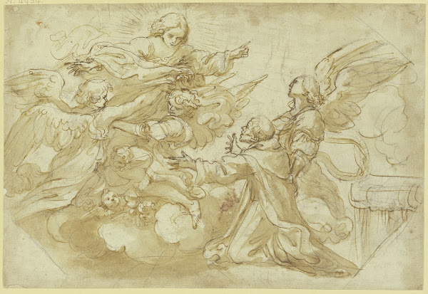 Der Heilige Franziskus wird in den Himmel aufgenommen