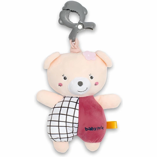 Plush musical pendant Baby Mix Bear pink