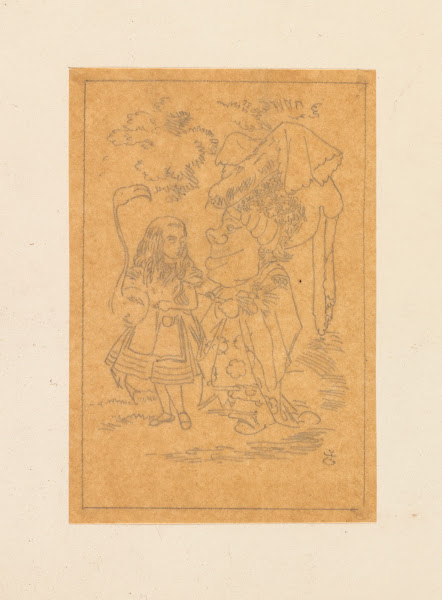 Tracing of Alice with flamingo chats with the Duches 1866