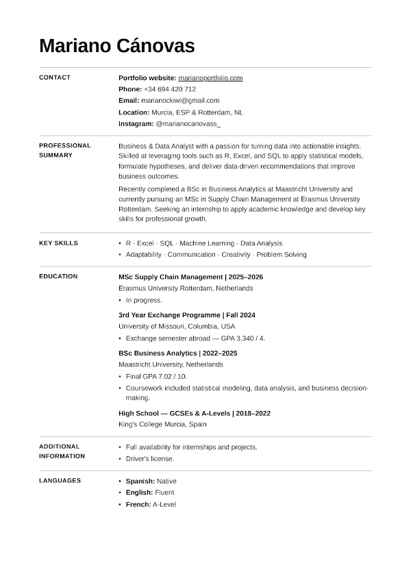 CV preview