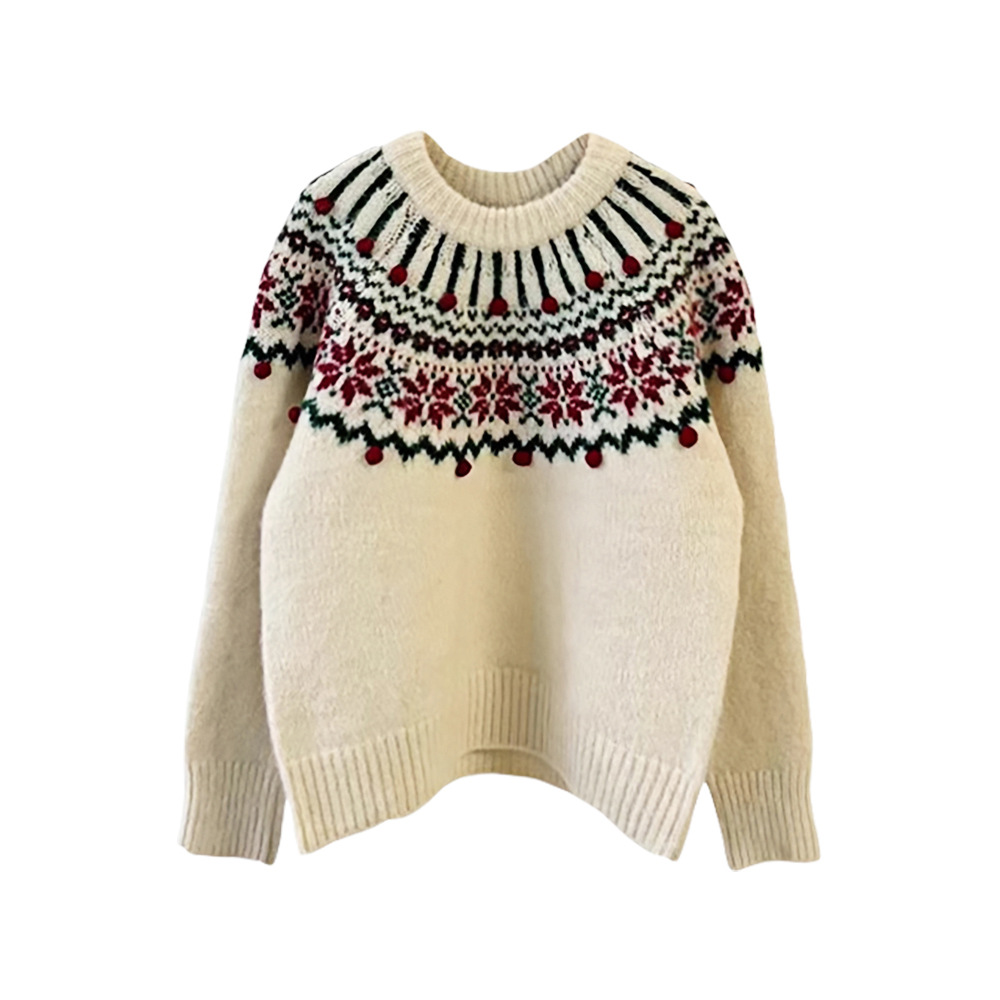 Damen-Strickpullover, festliches Jacquard-Design