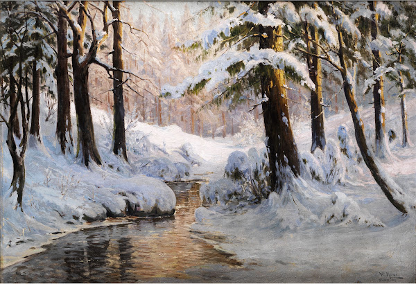 Verschneite Waldlandschaft 1919