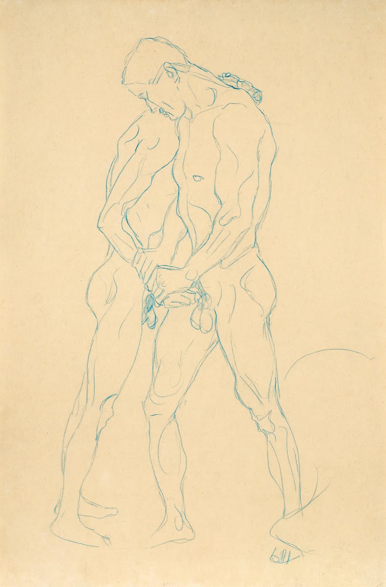 Zwei Männerakte Studie zu Athleten Two male acts Study for the Athletes circa 19