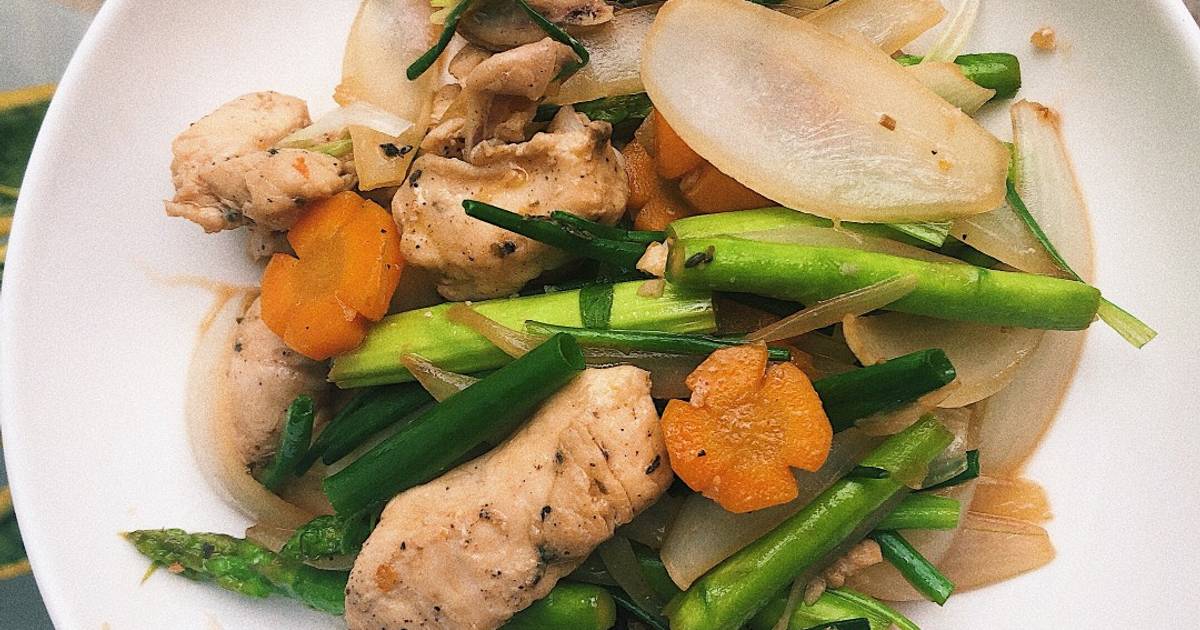 Ức gà xào rau củ < Eat clean >