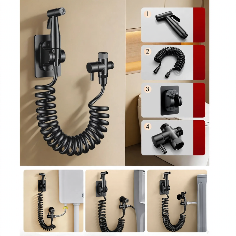 Brass toilet spray set with hose