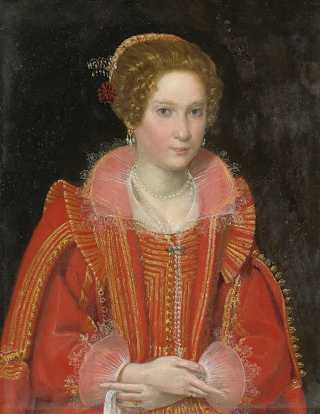 Portrait Of A Lady Half Length Dressed In Pink