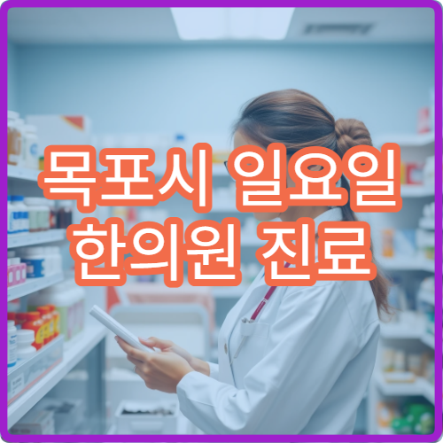 목포시 일요일 한의원 진료 추나요법·침치료 가능한 한방병원 정보