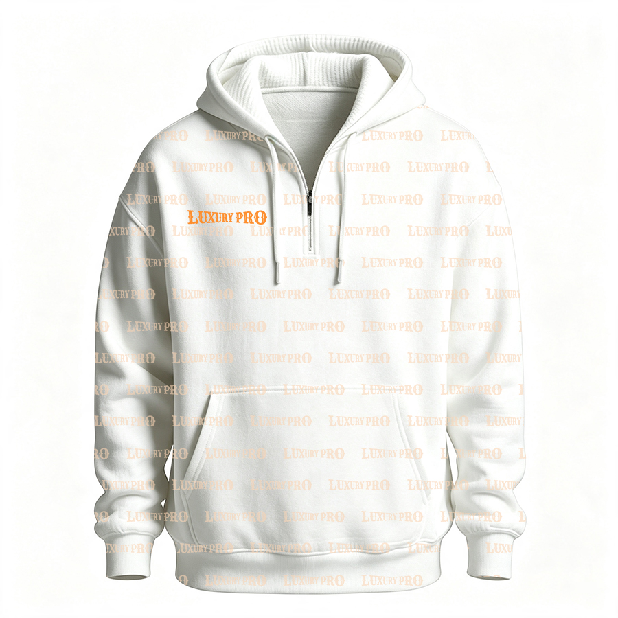 AOP Popcorn Texture Half Zip Sweatshirt