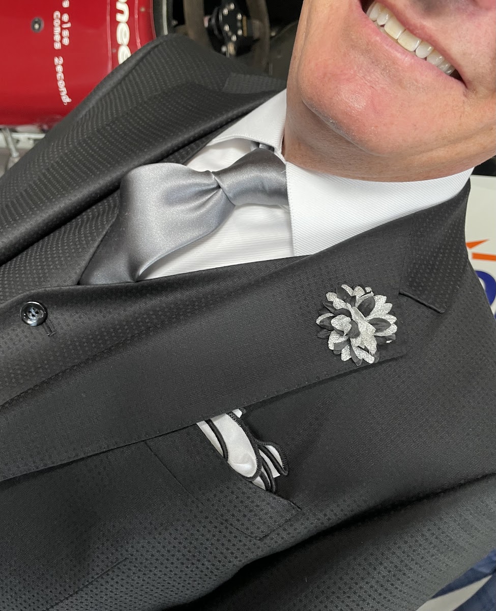 Black tie tuxedo detail showing bow tie and lapel craftsmanship