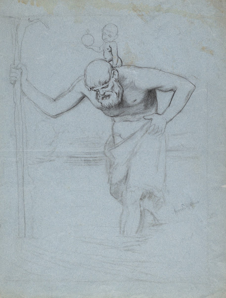 Saint Christopher with the Child Jesus on his Shoulders 1916
