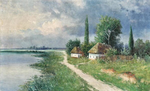 A Spring Landscape with Farmhouses