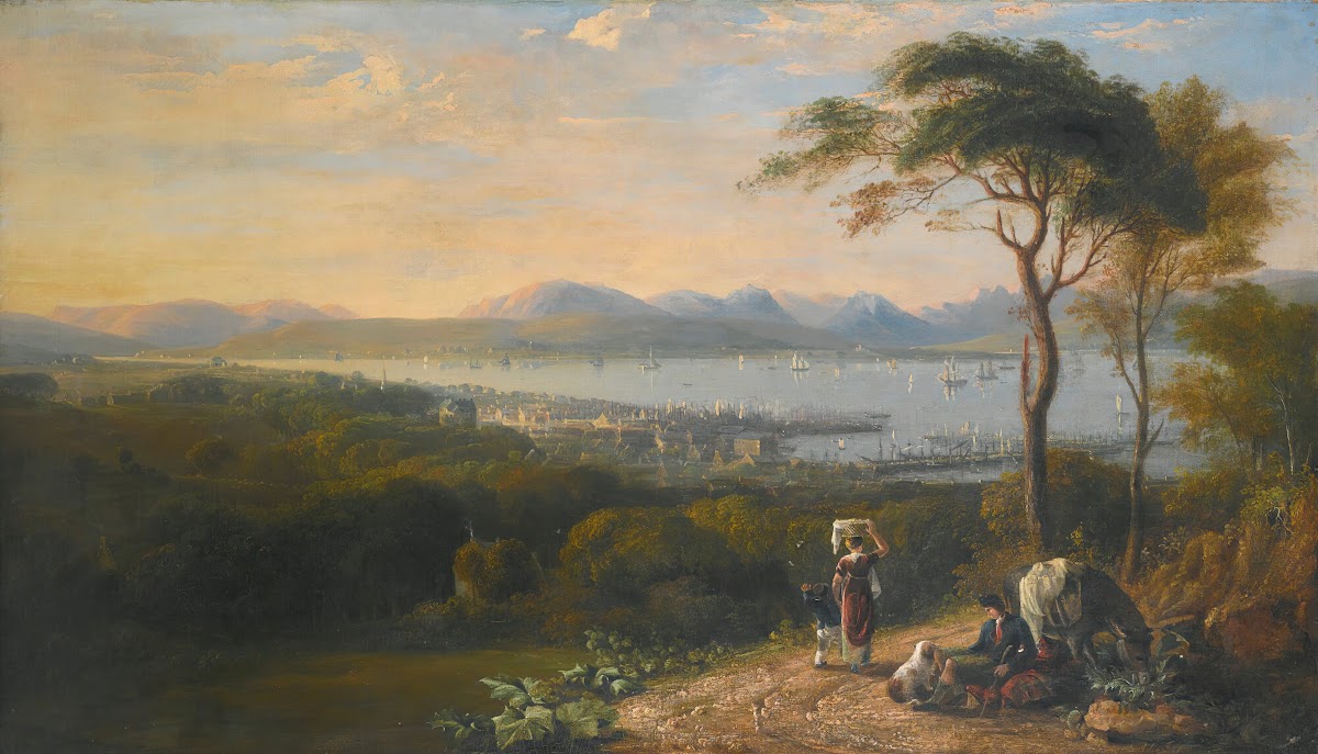 View Of Port Glasgow And Greenock On The Firth Of Clyde The Argyll Hills Beyond